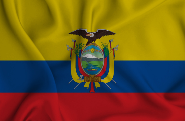 waving flags of Ecuador